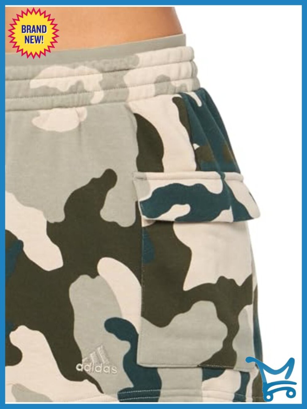 Women's Loose Fit High Waist Cargo Shorts with Pockets - Picture 2 of 2